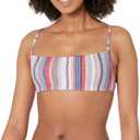 EIDON Women's Standard Rose Bandeau Style Bikini Top Swimsuit with Back Adjustability