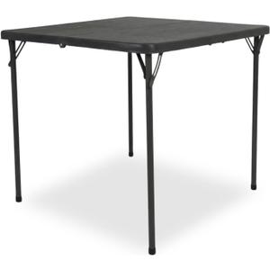 34" Square Folding Table for 4 Person, 330lbs Weight Capacity Foldable Table with HDPE Tabletop & Heavy-Duty Steel Legs, Large Portable Picnic Table for Indoor Outdoor Parties, Camping, Grey, 34" x 34" x 28.54"