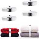 4PCS Bed Sheet Organizers and Storage,Foldable Sheet Set Organizer Keeper Band, Elastic Adjustable Straps for Bedding,Sheet Keeper Bedding Band (White)