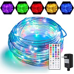 OMIKA 66FT Ultra-Thin LED Rope Lights for Outside, 24 RGB Colors +Warm White String Lights, 200 LED Permanent Outdoor Christmas Lights Waterproof Fairy Lights Plug in for Indoor Bedroom House Decor