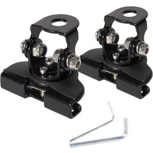 YCHOW-TECH LED Hood Mount Light Brackets, Universal LED Light Bar Mounting Brackets 304 Stainless Steel Hood Clamp Lights Mounts for Off-Road Truck SUV (Black)