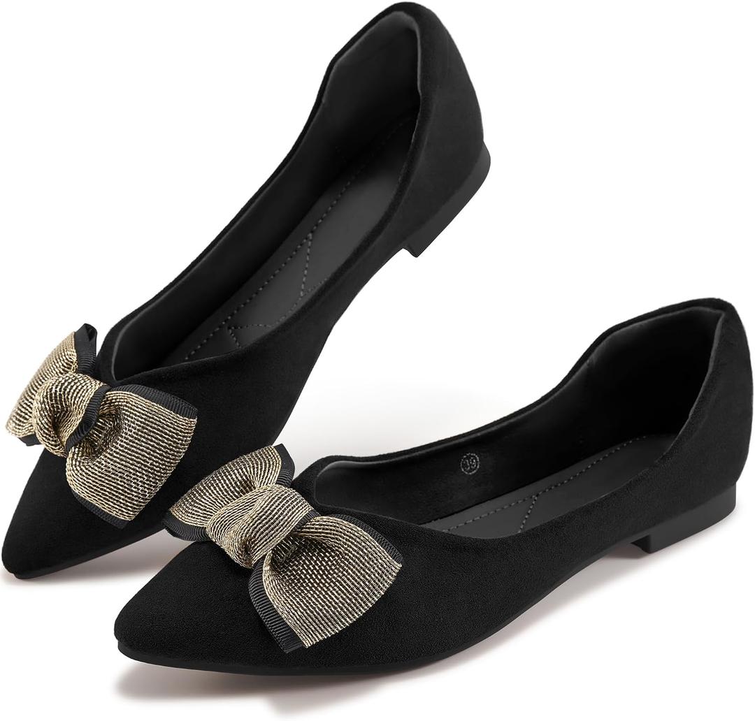Aomigoct Ballet Flats for Women Dress: Casual Pointed Toe Womens Flats - Comfortable Wedding Walking Party Shoe
