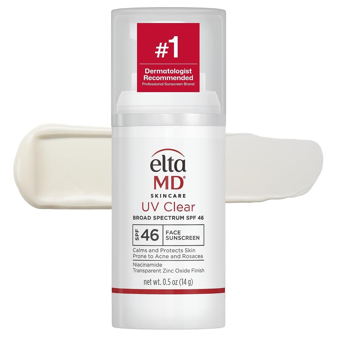 EltaMD UV Clear Face Sunscreen, Oil Free Sunscreen for Sensitive Skin with Zinc Oxide, Dermatologist Recommended