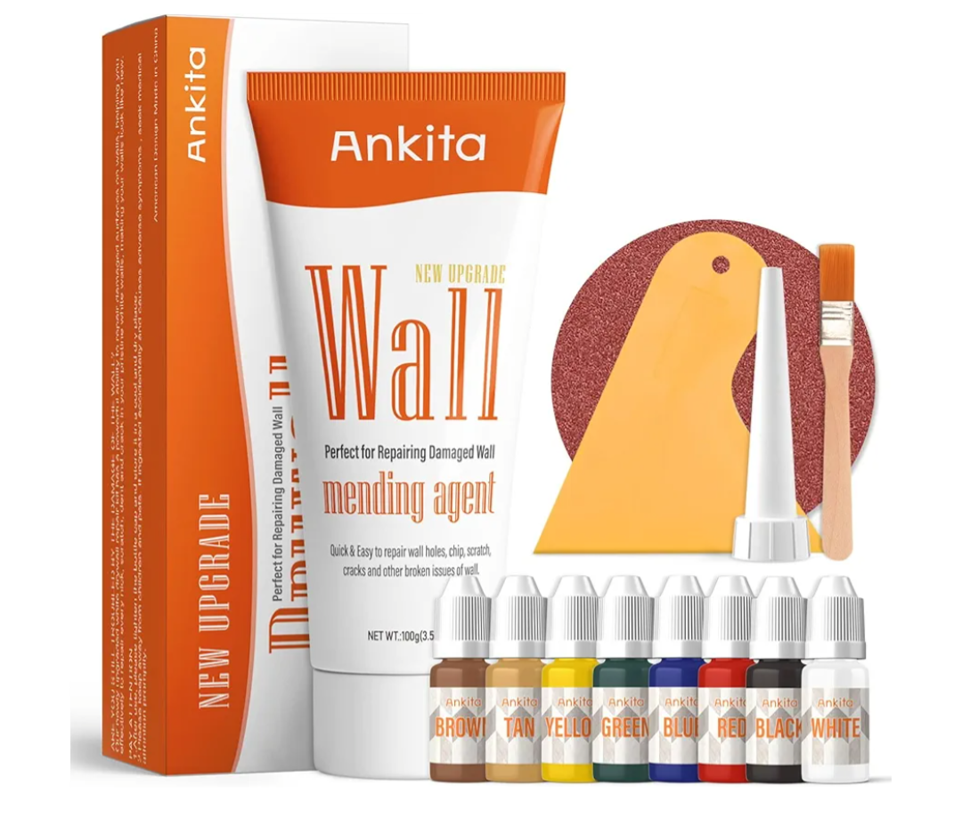 Spackle Wall Repair Kit(Color Match), Drywall Repair Filler for Wall Hole, Exterior Wall Putty for Filling Holes, Wall Mending Agent with Scraper, Easy Patch Paste Solution to Fill Wall Dent & Scratch