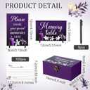 Gilprop 112 Pcs Celebration of Life Memory Cards Set Share a Memory Cards with Box 2 Wood Sign with 4 Hold and 5 Pens, Sympathy Memorial Gifts Funeral Keepsake Decorations (Lily)