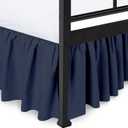 Ruffled Bed Skirt, Navy Blue, King 14 Inch Drop | Made from 100% brushed microfiber with split corners, wrinkle-resistant, machine washable, and dust ruffle bed skirt