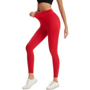 VME High Waist Buttery Soft Yoga Pants - Tummy Control Workout Running Yoga Legging for Women (Red, S)
