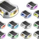 Solar Driveway Lights Solar Dock Lights 9 Colors in 12 Pack, Waterproof IP68, Outdoor, for Driveway Markers, Marine Dock, Pathway, Sidewalk, Warning Step