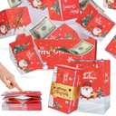 ptoso Christmas Surprise Gift Box Explosion - Surprise Box Gift Boxes for Money, Folding Bouncing Pop-Up Money, Explosion Greenplants Funoio Surprising for Merry Christmas (Red 12 Bounces)