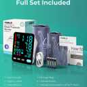 Blood Pressure Monitor, Automatic Upper Arm Blood Pressure Monitors for Home Use, 2 Blood Pressure Machine Cuff(9-17in & 13-21in) with Large LED Backlit Display, 3x199 Reading Memory Users White