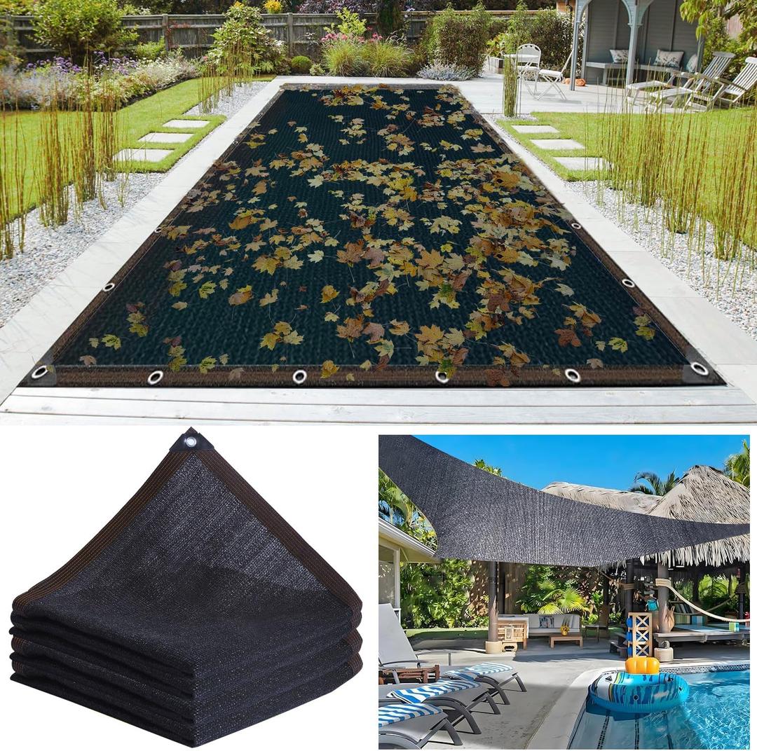 20x40FT Pool Leaf Net Cover Rectangle Swimming Net Covers Fine Mesh Pool Screen Cover with Reinforcement Edge for Above Ground Thicken Leaf Netting for Pools,Patio, Garden,Parking Sheds
