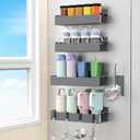 HuggieGems Magnetic Water Bottle Holder for Refrigerator, Cup Holder Organizer for Stanley and Tumbler for Kitchen, 4 Pack, Dark Gray