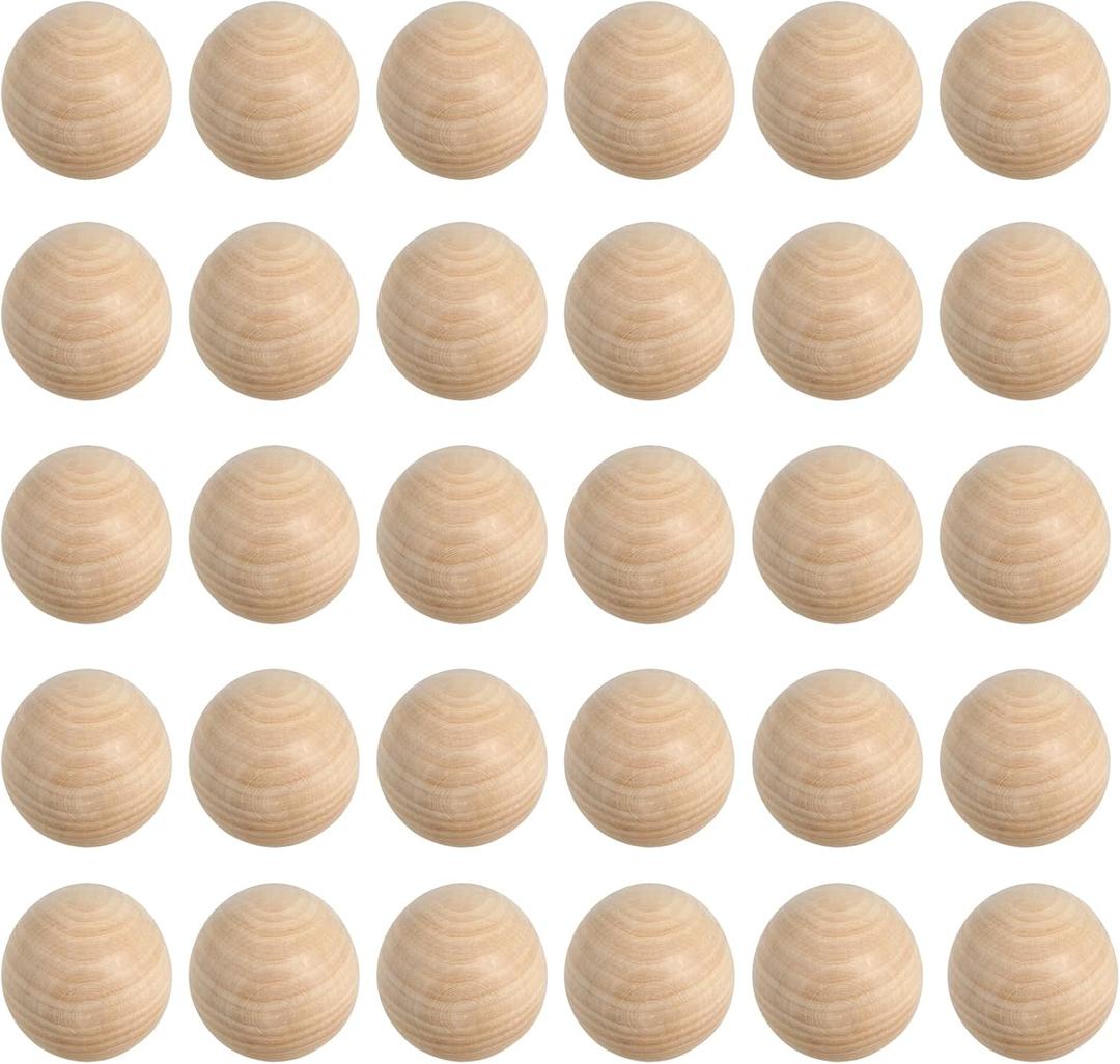 MANCHAP 30 PCS 2 Inch Wooden Ball, Unfinished Wood Balls, Natural Wood Spheres No Hole for Crafts, DIY Projects and Decoration MANCHAP 30 PCS 2 Inch Wooden Ball, Unfinished Wood Balls, Natural Wood Spheres No Hole for Crafts, DIY Projects and Decoration