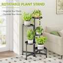 Cawukege 5 Tier Plant Stand Indoor, Tiered Plant Stand Outdoor for Multiple Plants, Corner Plant Shelf for Patio Balcony Porch Garden Living Room House, Black
