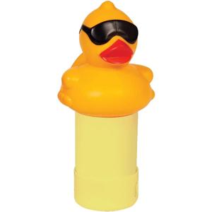 GAME Solar Light-Up Floating Pool Chlorine Dispenser Derby Duck Design, Adjustable Control Ring, Holds Up to 3 x 1 Chlorine Tablets, for Above-Ground & In-Ground Pools
