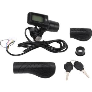 805 LCD Display Panel Throttle Grip Set Electric Scooter, Half Throttle Grip with LCD Panel for 22.5mm Handlebars