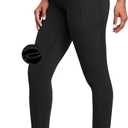 Heathyoga Fleece Lined Leggings with Pockets for Women Thermal Leggings Warm Leggings Women Winter High Waisted Yoga Pants (XX-Large, Black)