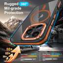 Fingic for iPhone 16 Pro Case[Fits for Magsafe][Dropping Tested]Antislip Magnetic Case Hard PC Soft TPU Edge Rugged Bumper Antiscratch Protective Shockproof Case for Women Men for iPhone 16 Pro, Orange