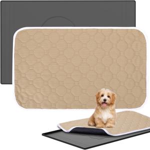 Puppy Pad Holder Tray with Reusable Pee Pad for Pet Carrier, Small Pee Pad Holder for Cat Carrier, Silicone Waterproof Non Slip Wee Wee Pad Holder, Absorbent Leakproof Training Mats 18.3" x 11.5"