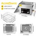 Commercial Ultrasonic Cleaner,15L with Knob, Heater Timer 6 Transducers 450W+360W 40kHz for Carburetor Bike Chain Brass Instrument Jewelry Denture Professional