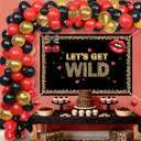 Cheetah Cherry Party Decorations Balloon Garland Kit – Let’s Get Wild Backdrop 5ft × 3.3ft with Leopard Print Balloons for Birthday, Bachelorette, Wild Theme Celebrations & Unforgettable Photo Moments