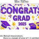 Graduation Banner 2025 Congrats Grad for Party Decor Graduation Backdrop Congratulations Banner Purple and Yellow Congrats Grad Theme 71x43 Inches Perfect for Events and Celebrations