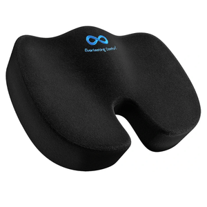 Everlasting Comfort Doctor Recommended Memory Foam Seat Cushion for Office Chairs & Car Seat - Ergonomic Office Desk Accessories for Tailbone Pain Relief, Sciatica & Back Support
