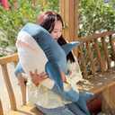 39.4 Inch XXL 15% Chubbier Weighted Giant Shark Stuffed Animal,Soft Chonky Shark Toys Shark Plush Pillows Stuffed Shark for Brave Boy's and Girl's Room Dcor,Perfect Stress Relief for Women