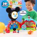 Disney Jr. Mickey Mouse Clubhouse Deluxe 28-inch Playset with 2 Exclusive Bonus Figures and Lights & Sounds, 18-Pieces, 3-inch Articulated Figurine Toys, Ages 3 and Up by Just Play, Large