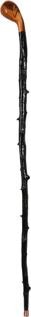 Imported Shillelagh Wooden Irish Walking Stick, Handcrafted 100% Blackthorn Wood Cane, Handles All Unique, Black High Gloss Lacquered, Made in Ireland 36"