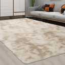 CAROMIO 8x10 Area Rug for Bedroom Fluffy Rugs Shag Rugs for Living Room Furry Rugs for Girls Boys Room Tie Dye Shaggy Rug for Kids Baby Room Home Decor Rug Carpets, Beige Taupe