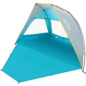 Leader Accessories 2-3 Person Portable Beach Tent, UPF 50+ Beach Shade Tent, Beach Tent Sun Shelter Canopy with Extendable Floor, Blue