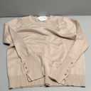 ANRABESS Sweaters for Women Long Sleeve Crewneck Fitted Business Casual Pullover Tops 2025 Fall Outfits with Button Cuff (Medium, Almond)