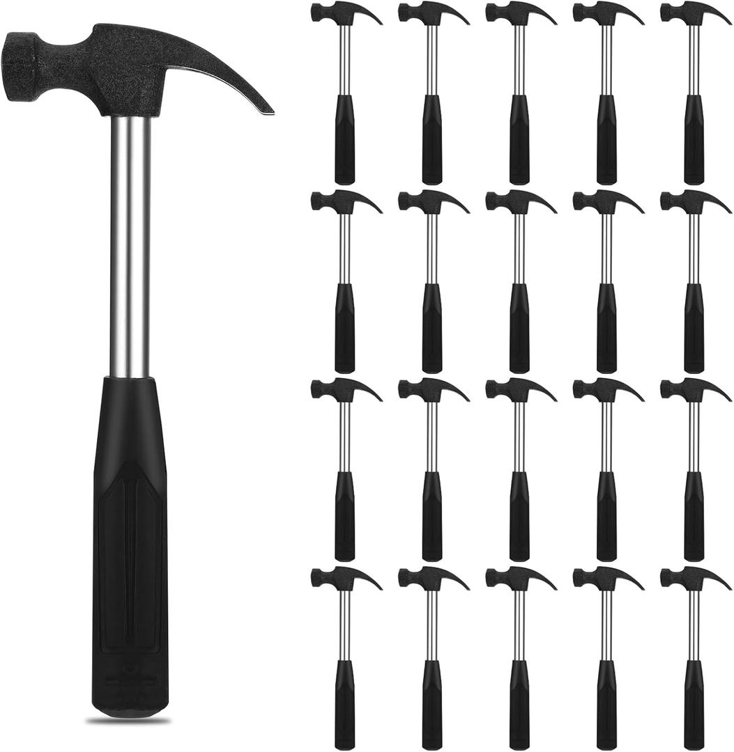 20 Pcs Claw Hammer Small Household Hammers 6.7 Inch Mini Safety Hammer Tool Alloy Steel Lightweight Hammer with Rubber Handle for Woodworking Hanging Pictures DIY Crafts