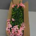 Artificial Flowers Fake Plants for Outdoors Spring Decoration, 13Bundles Silk Realistic UV Resistant Faux Flowers for Outside Planter Porch Yard Patio Garden Home Indoor, Pink