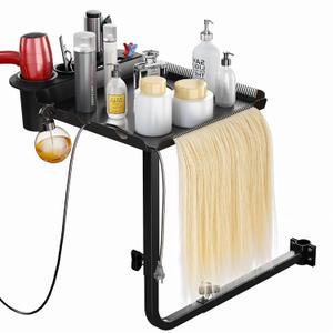 Salon Tray for Barber Chairs - Metal Color Trays for Salon, Adjustable Height Salon Tray for Hair Stylist, Hair Extension Tool Tray