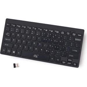 SR Mini Keyboard 2.4G Wireless Thin Light 78 Keys USB Multimedia Small for Pc Computer Laptop (Black)