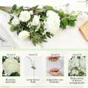 Suncalla 144 Pcs White Artificial Flower Bouquet Set 8 Kind with Long Stem