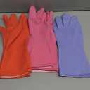 Rubber Kitchen Dishwashing Gloves - 3 Pairs Colorful Reusable Household Cleaning Gloves for Washing Dishes and Cleaning Tasks, Flexible Long-lasting and Non-Slip (Medium, Blue+Pink+Red)