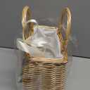 Handwoven Straw Basket Purse,Bohemian-style Flower Girl Baskets for Weddings + Versatile Everyday Basket Bag for Multiple Occasions