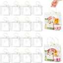 Ohuimrt 24 PCS Clear Plastic Gift Bags with Handles, 7.87 x 7.87 x 3.15 Inches Reusable Party Favor Bags with Ribbon Transparent Gift Wrap Bags Bulk for Weddings Birthdays