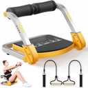 Ab Trainer/Crunch Machine, Ab Workout Equipment, 4 Adjustable Resistance, Sit Up Machine for Stomach Workout, 350 LBS Weight Capacity, Automatic Rebound, Ab Core Machine,Fitness Equipment for Home (Black & Orange)
