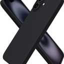 ORNARTO Compatible with iPhone 16 Plus Case 6.7, Slim Liquid Silicone 3 Layers Full Covered Soft Gel Rubber Phone Case Protective Cover 6.7 Inch, Black