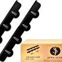 JS Stove Gap Covers Stainless Steel (2 Pack)- Adjustable Stove Gap Filler Ranges(13.8-27.8)- Kitchen Stove Counter Gap Cover- Side Oven Gap filler- Versatile Stove Gap Guards- Flameproof & Easy Wipe (Black)
