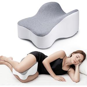 anzhixiu Long 14” Knee Pillow for Side Sleeper Fully Support Thighs and Knees for Required Knee Separation Leg Pillow for Side Sleeping Between Legs Aligns Spine Large, Gray