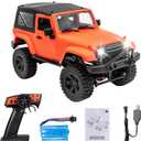 GoolRC f1 RC Car, 1/14 Scale 2.4GHz 4WD High Speed Off Road Monster Truck with LED Light for Teens and Adults (Orange Hardtop)