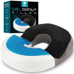 Gel Donut Pillow | Lifting Cushion | Donut Cushion for Tailbone Hemorrhoid Cushion Coccyx Sciatica Pregnancy Cushion (Grey/Black Velvet)