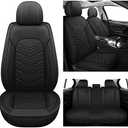 AOOG Leather Car Seat Covers Universal fit Most Sedans SUV Trucks (Full Set, Black)