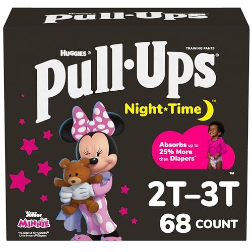 Pull-Ups Girls' Nighttime Potty Training Pants, Training Underwear, 2T-3T (16-34 lbs), 10 Ct, Packaging May Vary