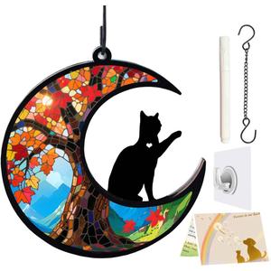 Dog Memorial Suncatcher, Loss of Dog Sympathy Gift for Pet Lovers, Cats Remembrance Ornament, Pet Memorial Gifts, Life Tree and cat